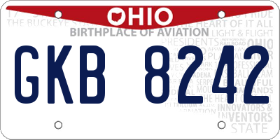 OH license plate GKB8242