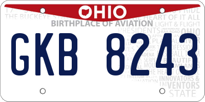 OH license plate GKB8243
