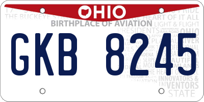 OH license plate GKB8245