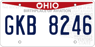OH license plate GKB8246