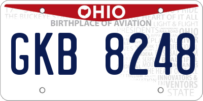 OH license plate GKB8248