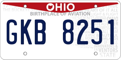 OH license plate GKB8251