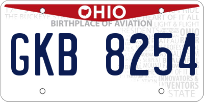 OH license plate GKB8254