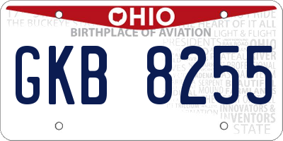 OH license plate GKB8255