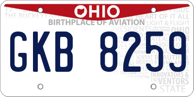 OH license plate GKB8259