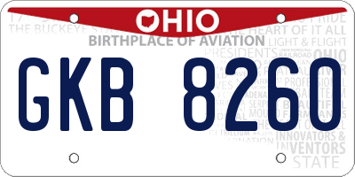 OH license plate GKB8260