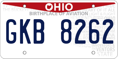 OH license plate GKB8262
