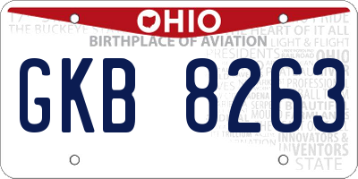 OH license plate GKB8263