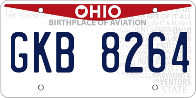 OH license plate GKB8264