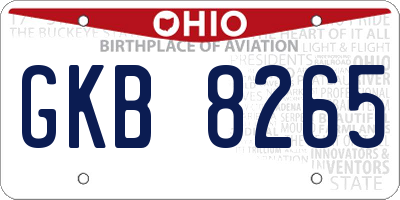 OH license plate GKB8265