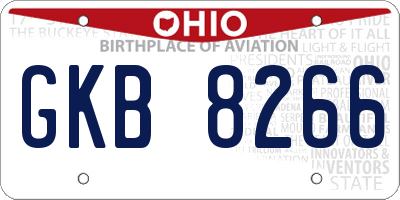 OH license plate GKB8266