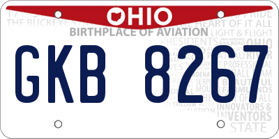 OH license plate GKB8267