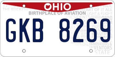 OH license plate GKB8269