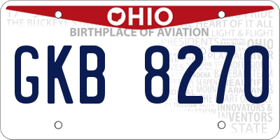 OH license plate GKB8270