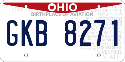 OH license plate GKB8271