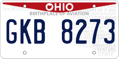 OH license plate GKB8273