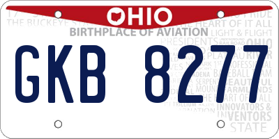 OH license plate GKB8277