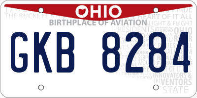 OH license plate GKB8284