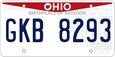 OH license plate GKB8293