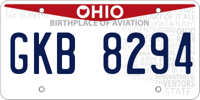 OH license plate GKB8294