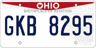 OH license plate GKB8295