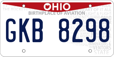 OH license plate GKB8298