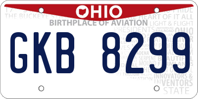 OH license plate GKB8299