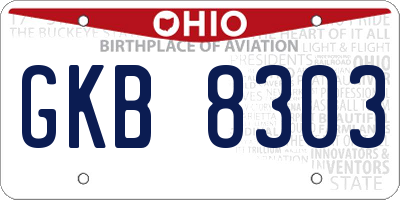 OH license plate GKB8303