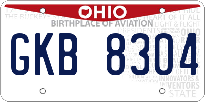 OH license plate GKB8304