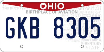 OH license plate GKB8305