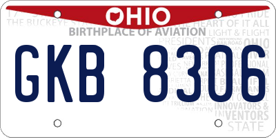 OH license plate GKB8306