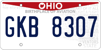 OH license plate GKB8307