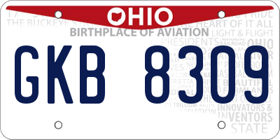 OH license plate GKB8309