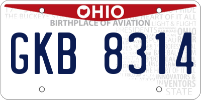 OH license plate GKB8314