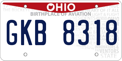 OH license plate GKB8318