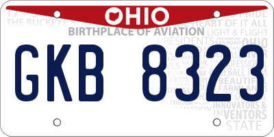 OH license plate GKB8323