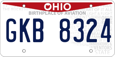 OH license plate GKB8324