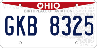 OH license plate GKB8325