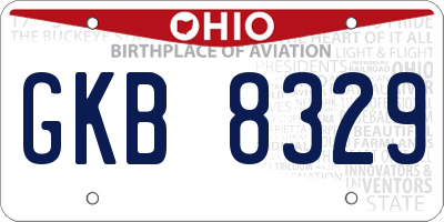 OH license plate GKB8329