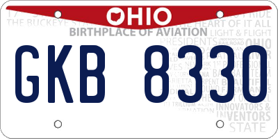 OH license plate GKB8330