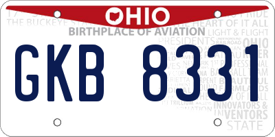 OH license plate GKB8331