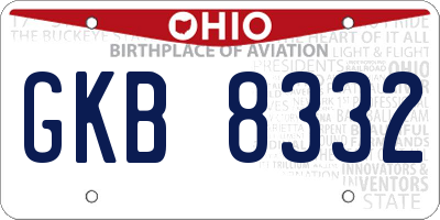 OH license plate GKB8332
