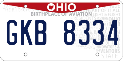 OH license plate GKB8334