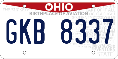 OH license plate GKB8337