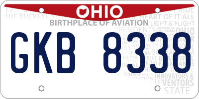OH license plate GKB8338