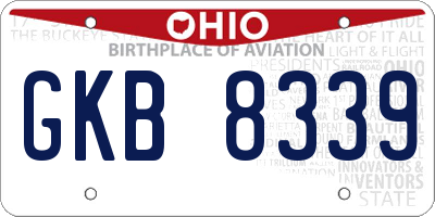 OH license plate GKB8339