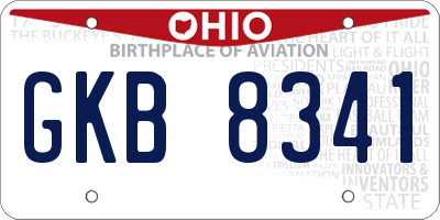 OH license plate GKB8341