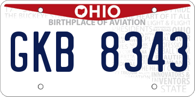 OH license plate GKB8343