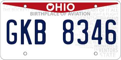 OH license plate GKB8346
