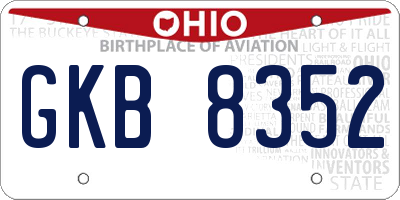 OH license plate GKB8352